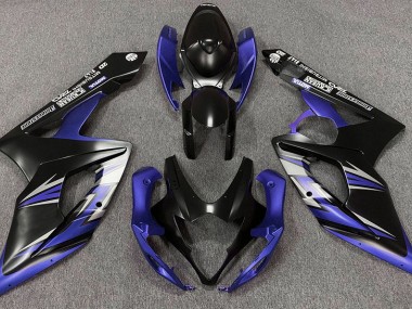 Matte Black and Blue 2005-2006 GSXR 1000 Motorcycle Fairings