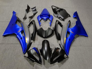 Matte Black and Blue 2008-2016 R6 Motorcycle Fairings