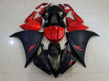 Matte Black and Fire Red 2012-2014 R1 Motorcycle Fairings
