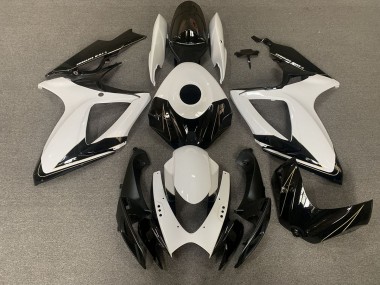 Matte Black and Gloss White 2006-2007 GSXR 600-750 Motorcycle Fairings