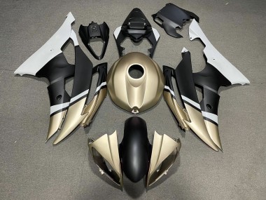 Matte Black and Gold 2008-2016 R6 Motorcycle Fairings