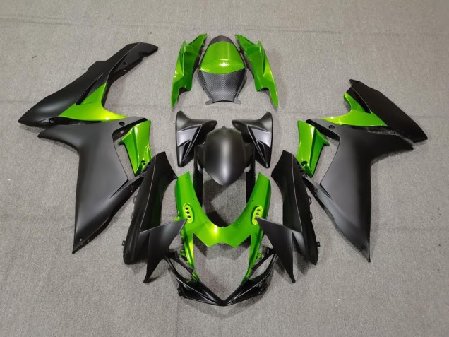 Matte Black and Green 2011-2024 GSXR 600-750 Motorcycle Fairings Matte Black and Green 2011-2024 GSXR 600-750 Motorcycle Fairings