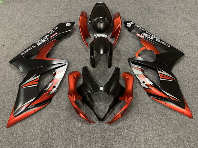Matte Black and Orange 2005-2006 GSXR 1000 Motorcycle Fairings Matte Black and Orange 2005-2006 GSXR 1000 Motorcycle Fairings