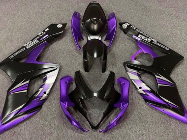Matte Black and Purple 2005-2006 GSXR 1000 Motorcycle Fairings