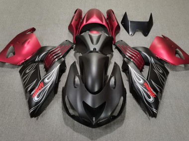 Matte Black and Red 2006-2011 ZX14R Motorcycle Fairings
