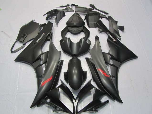 Matte Black Red Decal 2006-2007 R6 Motorcycle Fairings Matte Black Red Decal 2006-2007 R6 Motorcycle Fairings