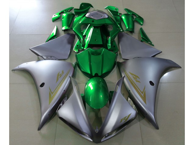 Matte Silver & Green 2009-2011 R1 Motorcycle Fairings Matte Silver & Green 2009-2011 R1 Motorcycle Fairings