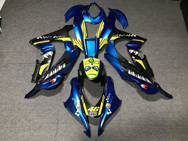 Metallic Blue Shark 2016-2019 ZX10R Motorcycle Fairings Metallic Blue Shark 2016-2019 ZX10R Motorcycle Fairings