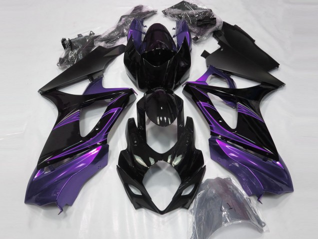 Mood Purple and Gloss Black 2007-2008 GSXR 1000 Motorcycle Fairings Mood Purple and Gloss Black 2007-2008 GSXR 1000 Motorcycle Fairings