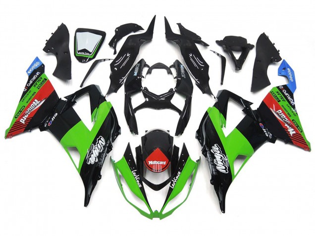 MotoCard Green and Black 2013-2018 ZX6R Motorcycle Fairings MotoCard Green and Black 2013-2018 ZX6R Motorcycle Fairings