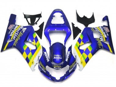 MoviStar Blue Gloss 2001-2003 GSXR 600-750 Motorcycle Fairings