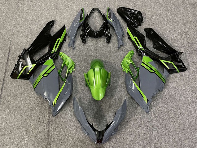 Nardo Grey and Green 2018-2023 Ninja 400 Motorcycle Fairings Nardo Grey and Green 2018-2023 Ninja 400 Motorcycle Fairings