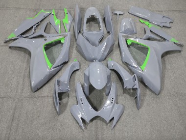 Nardo and Green Trim 2006-2007 GSXR 600-750 Motorcycle Fairings