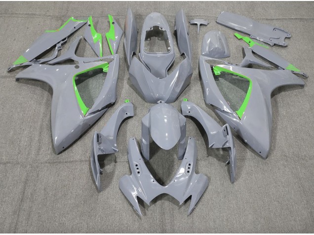 Nardo and Green Trim 2006-2007 GSXR 600-750 Motorcycle Fairings Nardo and Green Trim 2006-2007 GSXR 600-750 Motorcycle Fairings