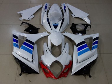 OEM Style Blue and White 2007-2008 GSXR 1000 Motorcycle Fairings