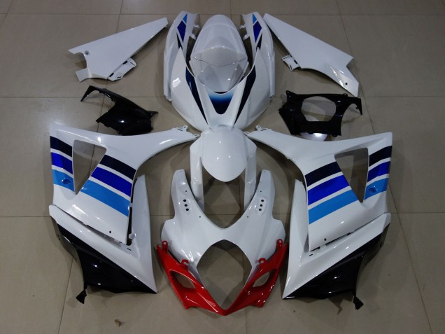 OEM Style Blue and White 2007-2008 GSXR 1000 Motorcycle Fairings OEM Style Blue and White 2007-2008 GSXR 1000 Motorcycle Fairings