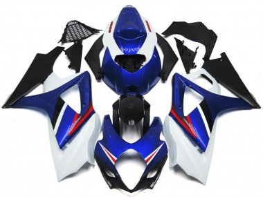 OEM Style Gloss Blue and White Red 2007-2008 GSXR 1000 Motorcycle Fairings