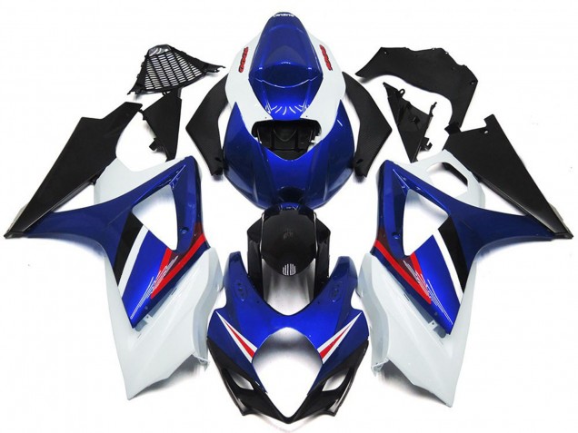 OEM Style Gloss Blue and White Red 2007-2008 GSXR 1000 Motorcycle Fairings OEM Style Gloss Blue and White Red 2007-2008 GSXR 1000 Motorcycle Fairings