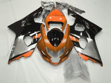 Orange Silver and Black 2004-2005 GSXR 600-750 Motorcycle Fairings