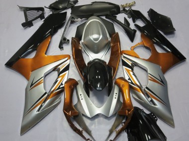 Orange Silver and Black 2005-2006 GSXR 1000 Motorcycle Fairings