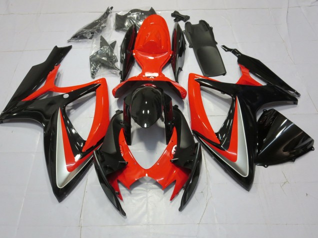 Orange Silver and Black 2006-2007 GSXR 600-750 Motorcycle Fairings Orange Silver and Black 2006-2007 GSXR 600-750 Motorcycle Fairings