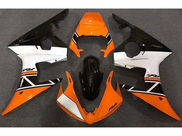 Orange White and Black 2003-2004 R6 Motorcycle Fairings Orange White and Black 2003-2004 R6 Motorcycle Fairings