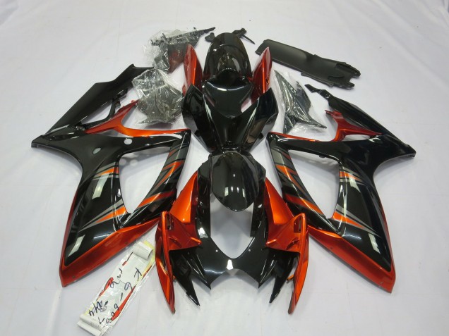 Orange and Black 2006-2007 GSXR 600-750 Motorcycle Fairings Orange and Black 2006-2007 GSXR 600-750 Motorcycle Fairings