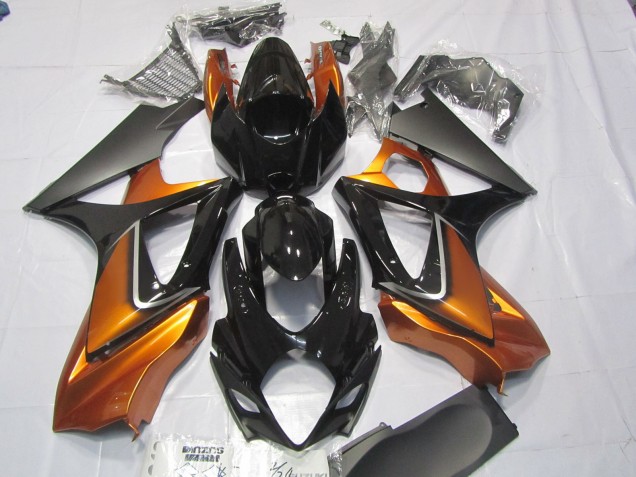 Orange and Black 2007-2008 GSXR 1000 Motorcycle Fairings Orange and Black 2007-2008 GSXR 1000 Motorcycle Fairings
