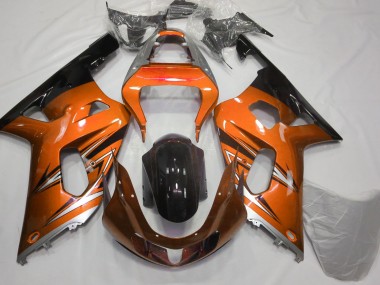 Orange and Silver 2001-2003 GSXR 600-750 Motorcycle Fairings