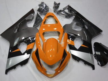 Orange and Silver 2004-2005 GSXR 600-750 Motorcycle Fairings
