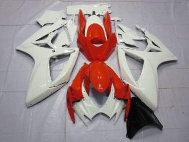 Orange and White 2006-2007 GSXR 600-750 Motorcycle Fairings