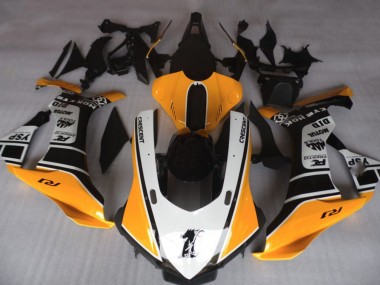 Orange and White 2015-2019 R1 Motorcycle Fairings