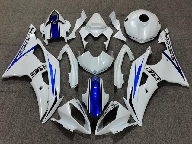 Pearl White and Blue 2008-2016 R6 Motorcycle Fairings Pearl White and Blue 2008-2016 R6 Motorcycle Fairings