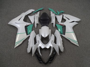 Pearl White and T Blue 2011-2024 GSXR 600-750 Motorcycle Fairings