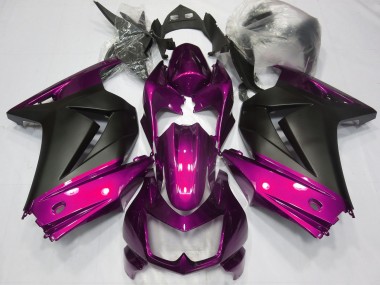 Pink and Matte Black 2008-2012 Ninja 250 Motorcycle Fairings