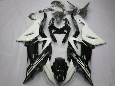 Plain Gloss Black White 2013-2018 ZX6R Motorcycle Fairings