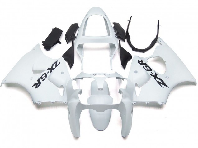 Plain Gloss White With Logo 2000-2002 ZX6R Motorcycle Fairings Plain Gloss White With Logo 2000-2002 ZX6R Motorcycle Fairings