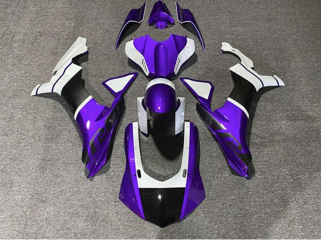 Purple & Carbon Fiber Accents 2015-2019 R1 Motorcycle Fairings Purple & Carbon Fiber Accents 2015-2019 R1 Motorcycle Fairings