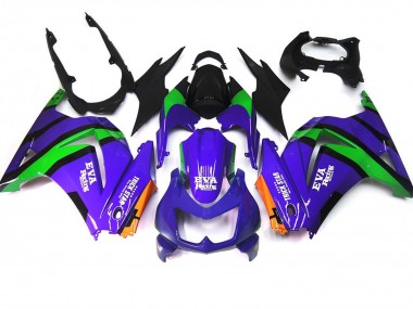 Purple Green and black 2008-2012 Ninja 250 Motorcycle Fairings