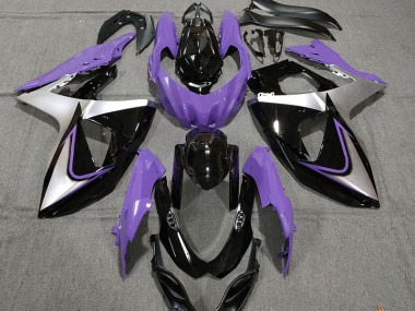 Purple Silver and Black 2009-2016 GSXR 1000 Motorcycle Fairings