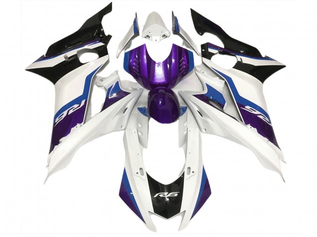 Purple and Gloss White 2017-2021 R6 Motorcycle Fairings Purple and Gloss White 2017-2021 R6 Motorcycle Fairings
