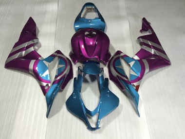 Purple and Light Blue Captain America 2007-2008 CBR600RR Motorcycle Fairings