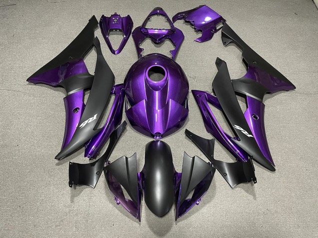 Purple and Matte Black & Logos 2008-2016 R6 Motorcycle Fairings Purple and Matte Black & Logos 2008-2016 R6 Motorcycle Fairings
