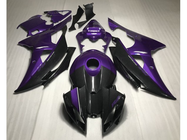 Purple w Carbon Fiber Style 2008-2016 R6 Motorcycle Fairings Purple w Carbon Fiber Style 2008-2016 R6 Motorcycle Fairings