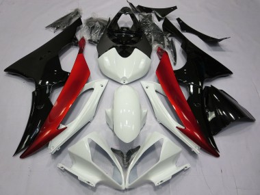 Red Black and White 2008-2016 R6 Motorcycle Fairings