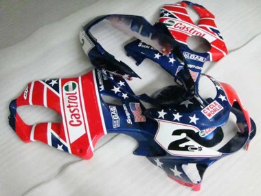 Red Castrol 1999-2000 CBR600 F4 Motorcycle Fairings
