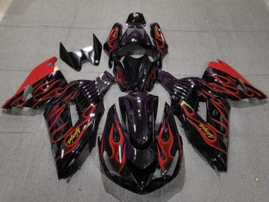 Red Flame 2006-2011 ZX14R Motorcycle Fairings