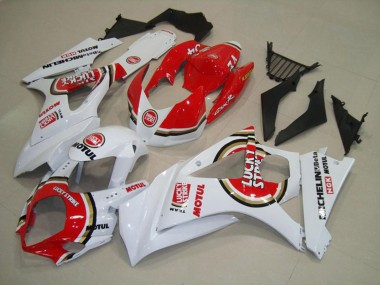 Red Lucky Strike 2007-2008 GSXR 1000 Motorcycle Fairings