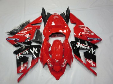 Red West 2004-2005 ZX10R Motorcycle Fairings