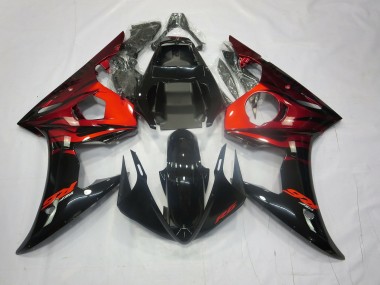 Red and Black 2003-2004 R6 Motorcycle Fairings